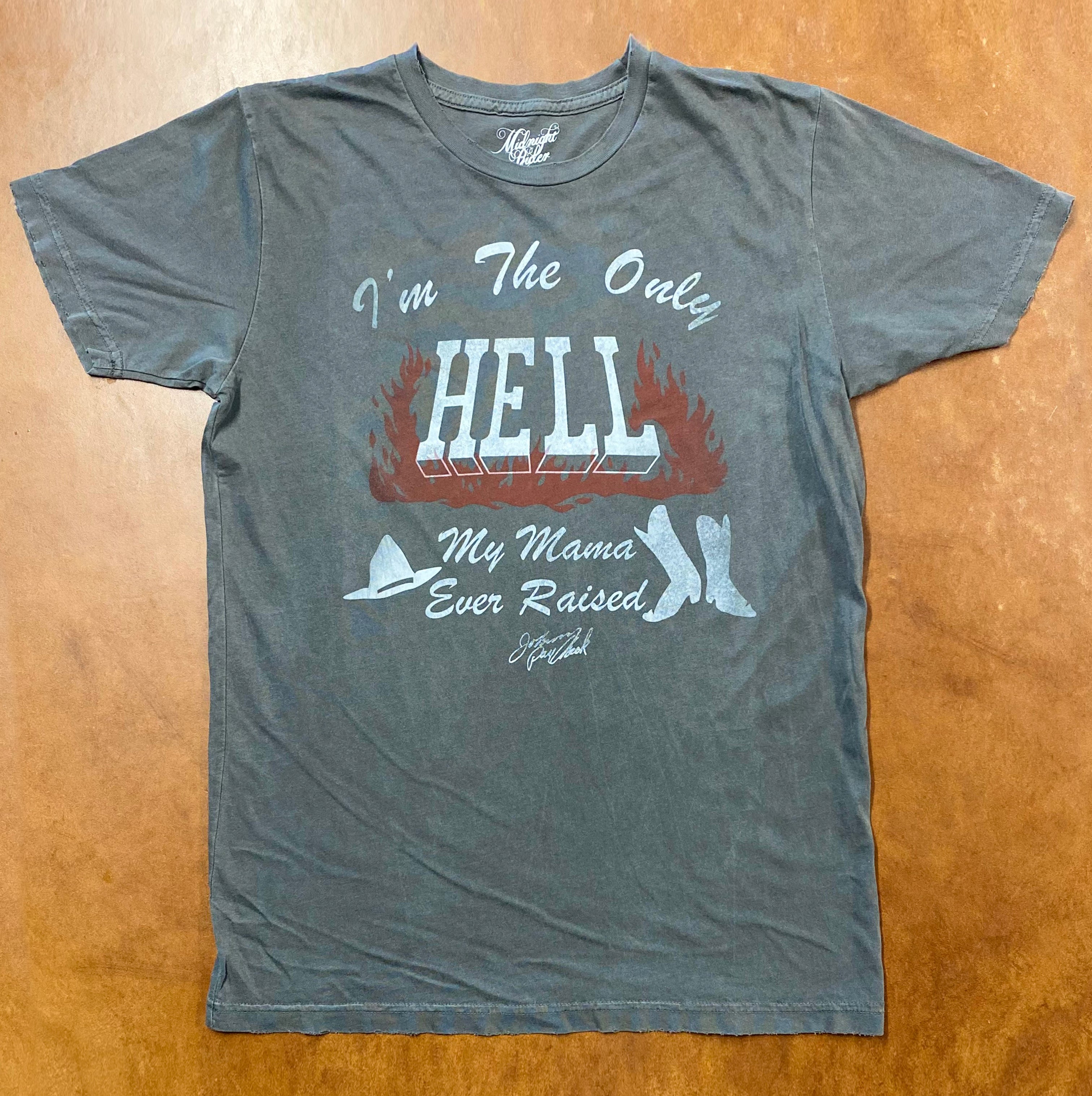 Only Hell My Mama Ever Raised Unisex Tee - Vintage Black