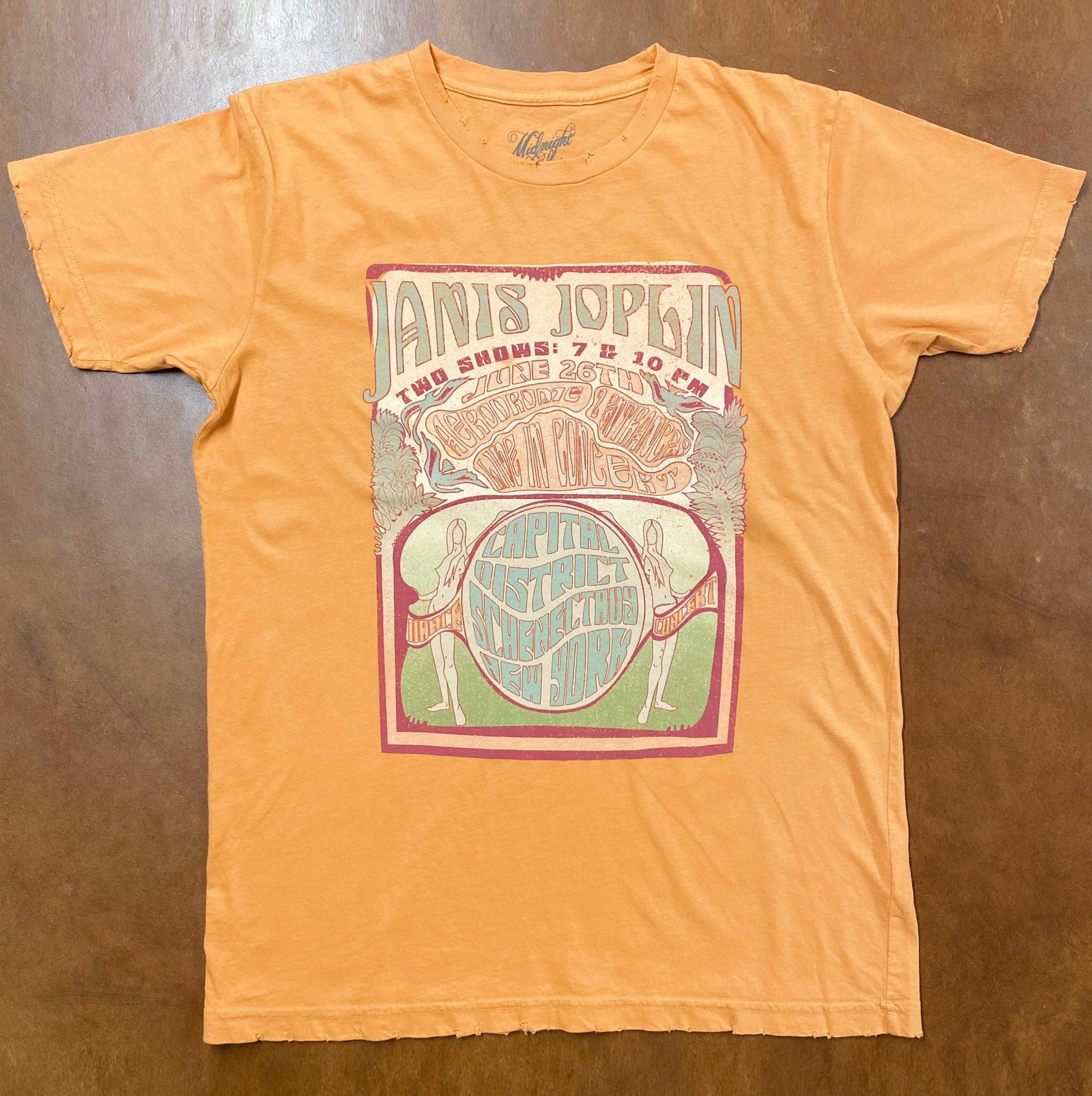 Janis Joplin Capital District Tee - Tomato Cream