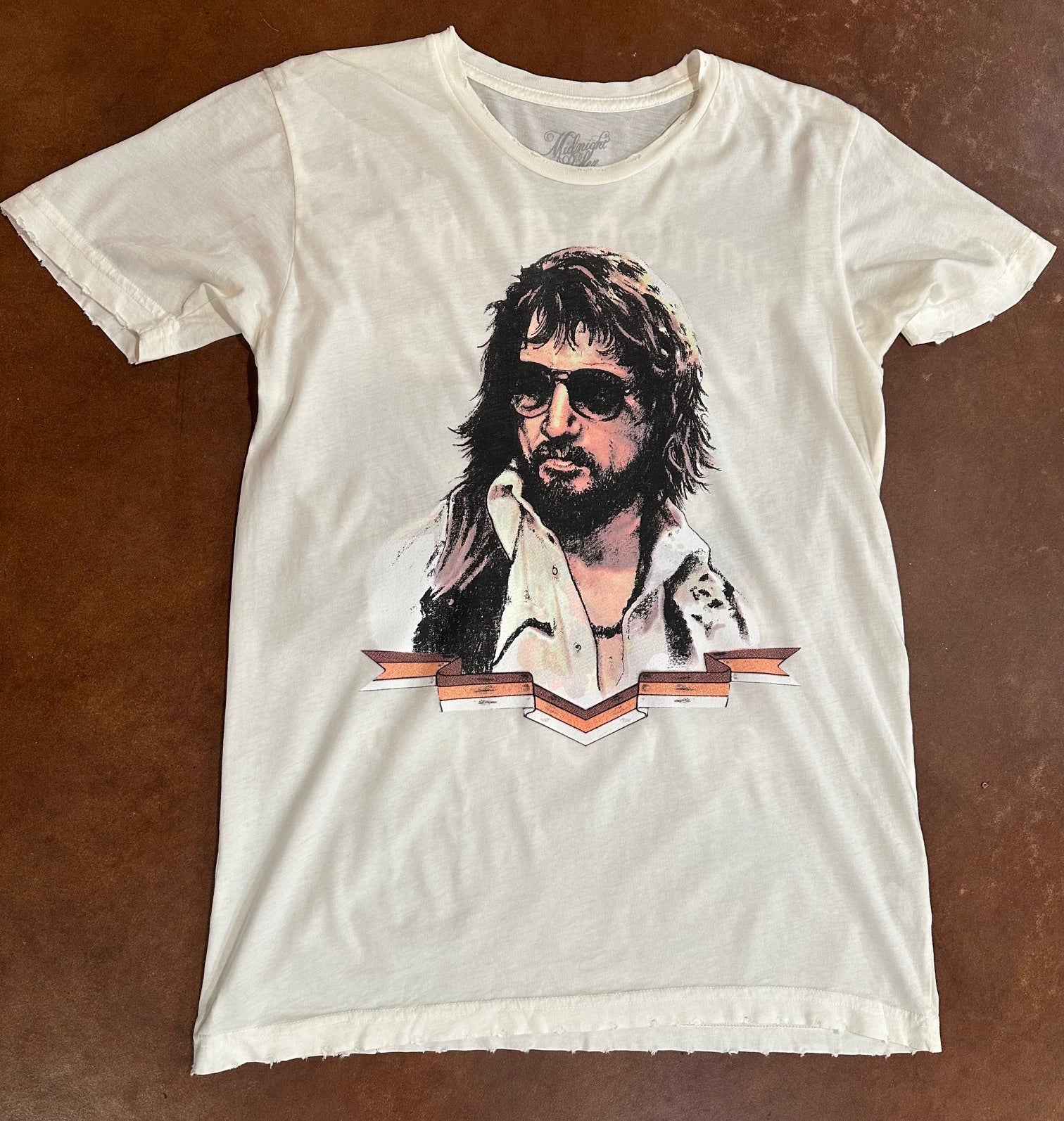 Waylon Honky Tonk Hero Vintage White Tee