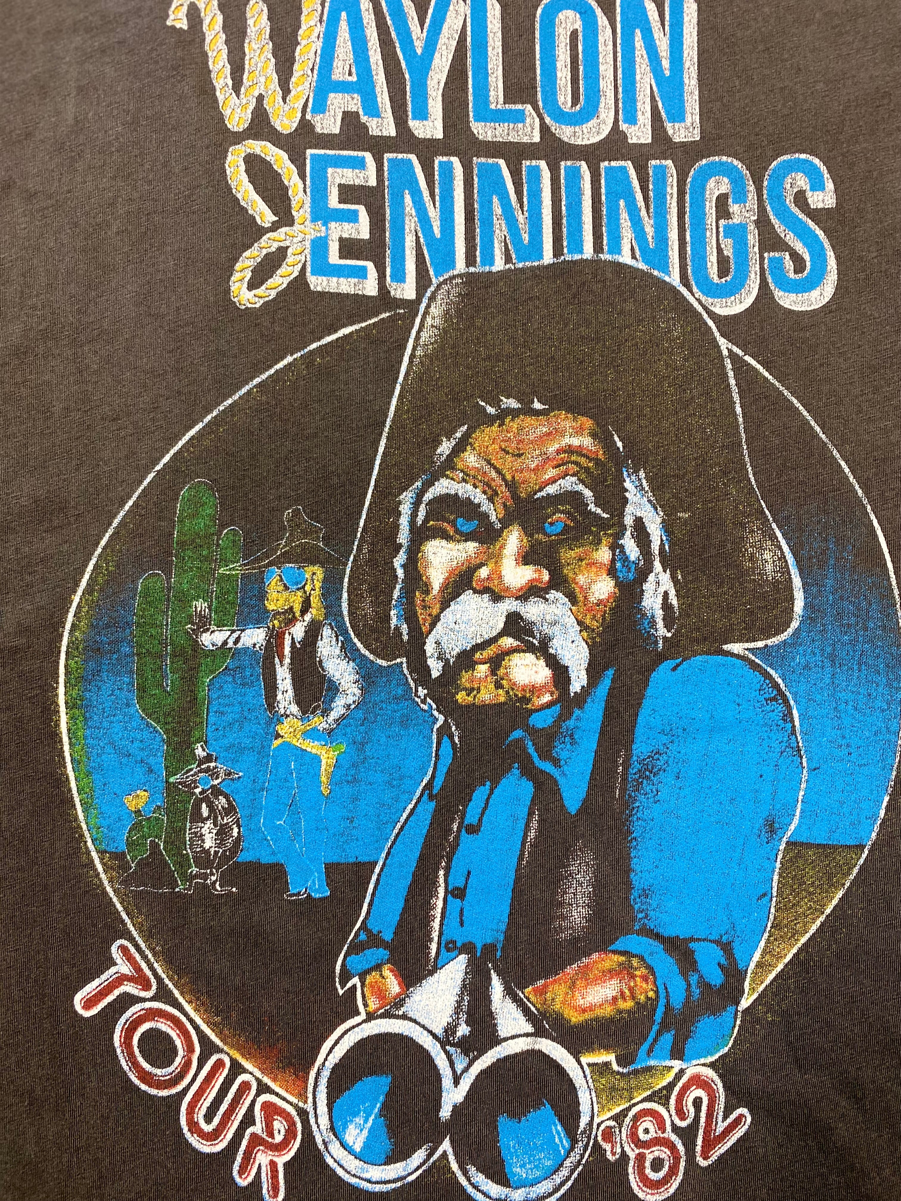 Waylon Jennings on Tour 82 Muscle Tee