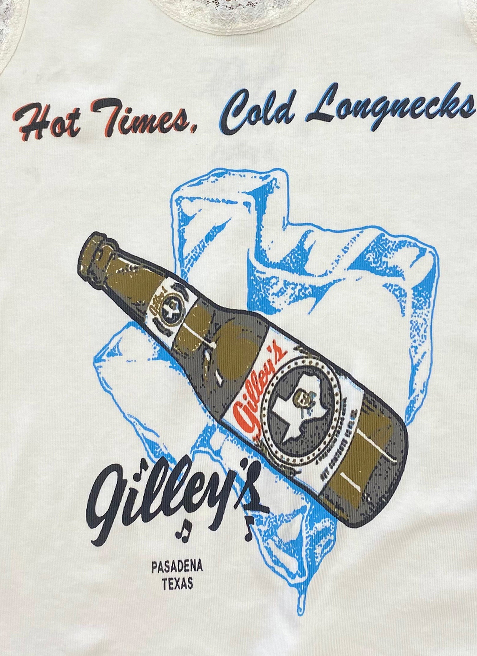 Gilley's Hot Times, Cold Longnecks Lace Tank