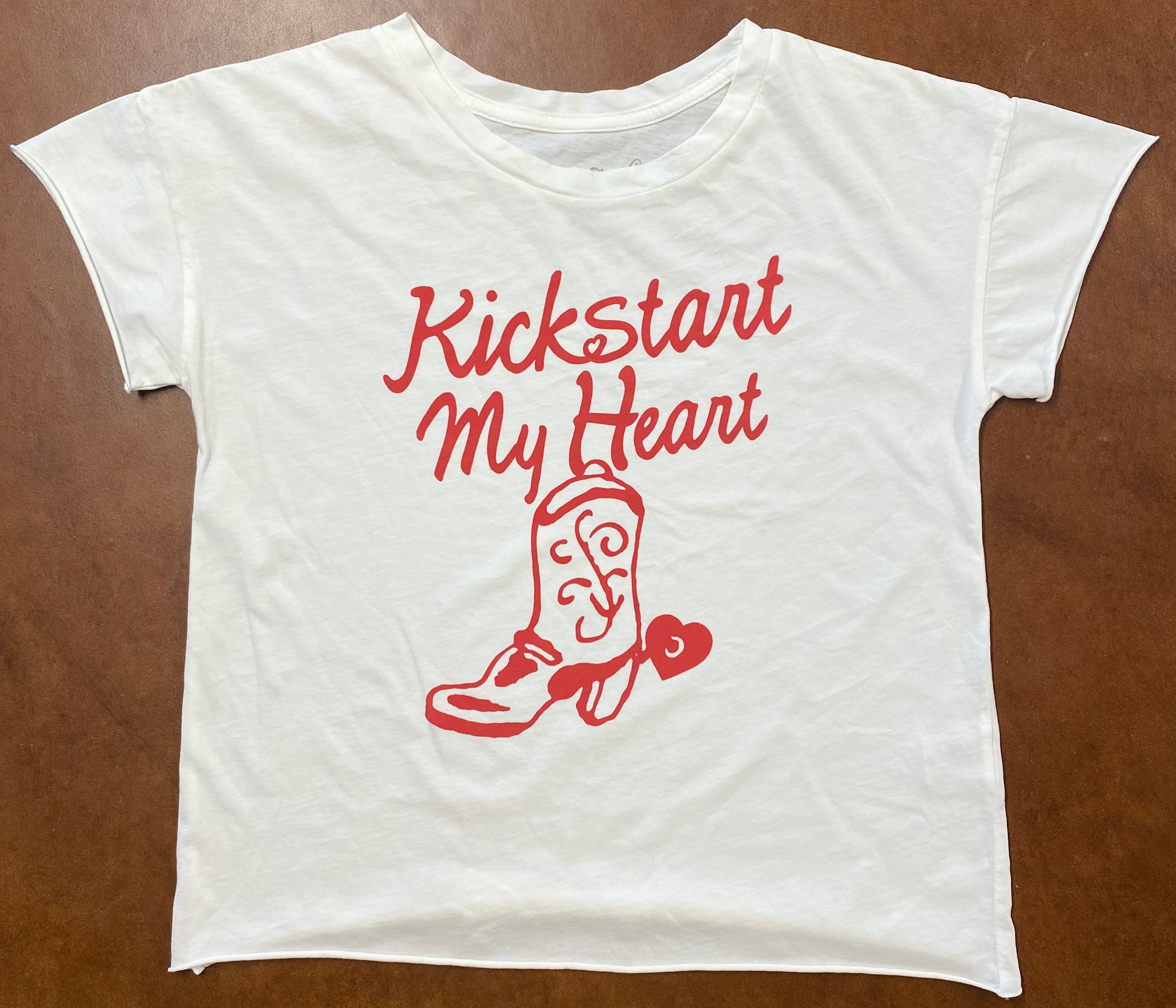 Kickstart My Heart Crop Cut Off Tee