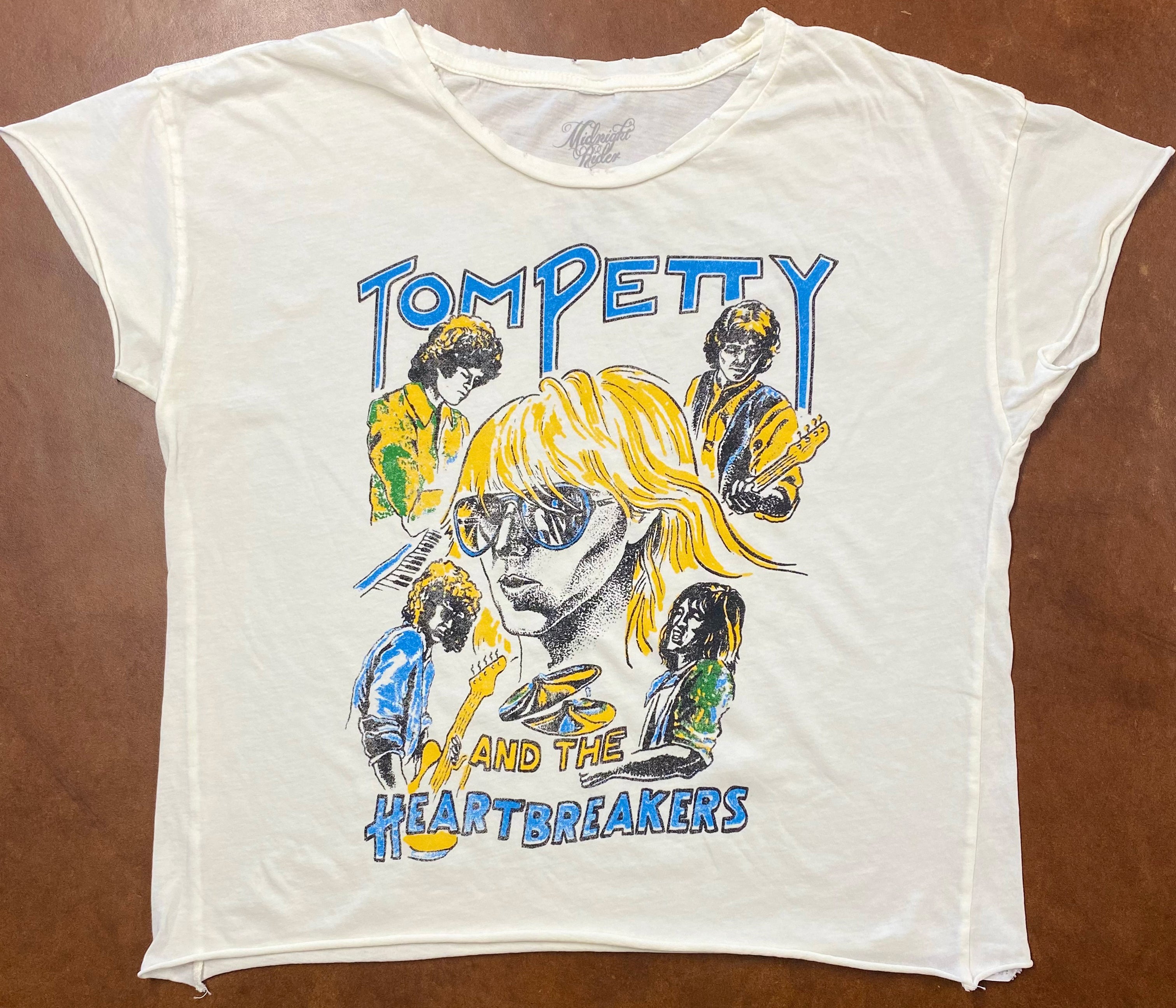 Tom Petty Faces Cut Off Crop Tee
