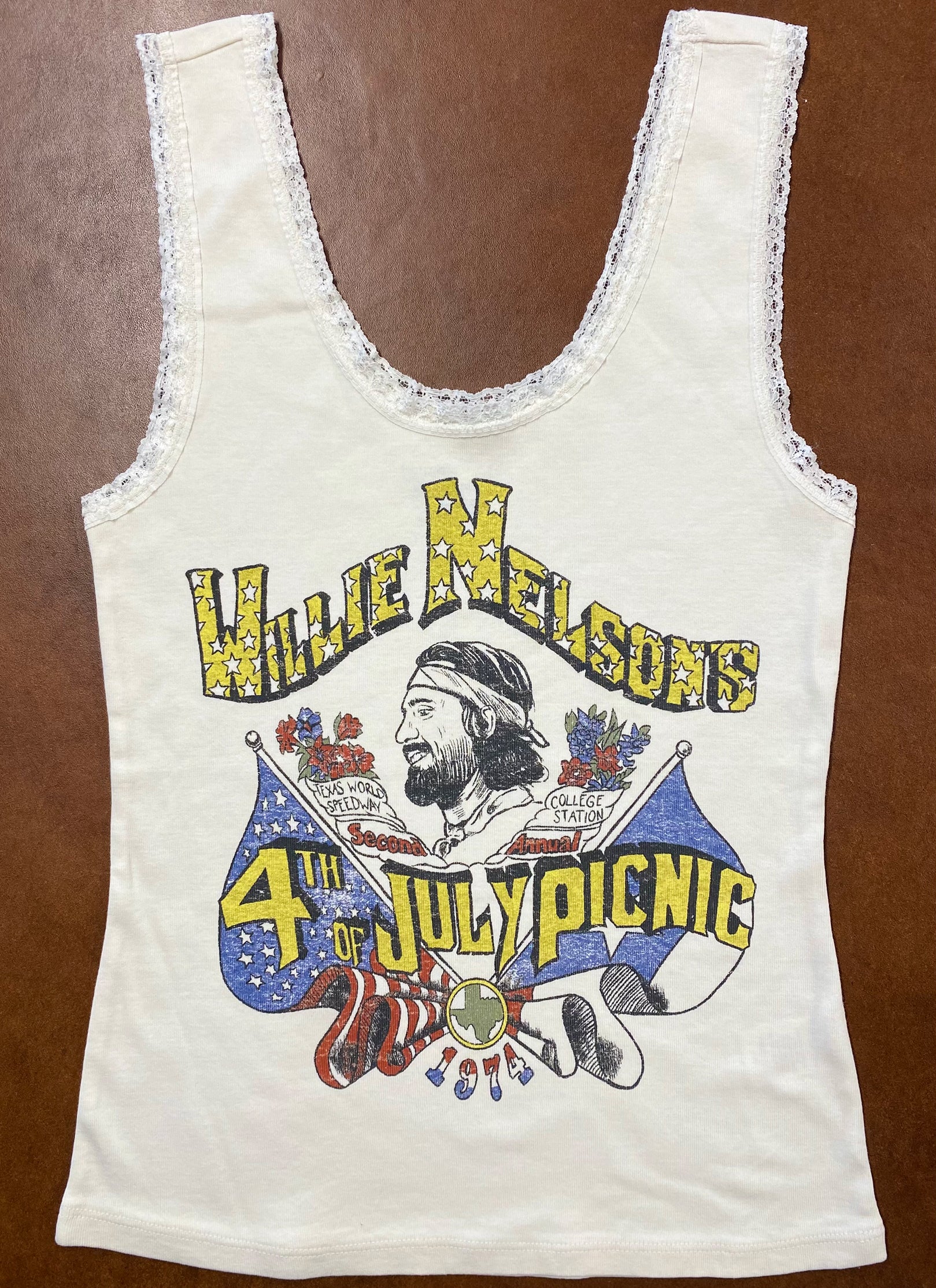 Willie Nelson 4th of July Picnic Lace Tank