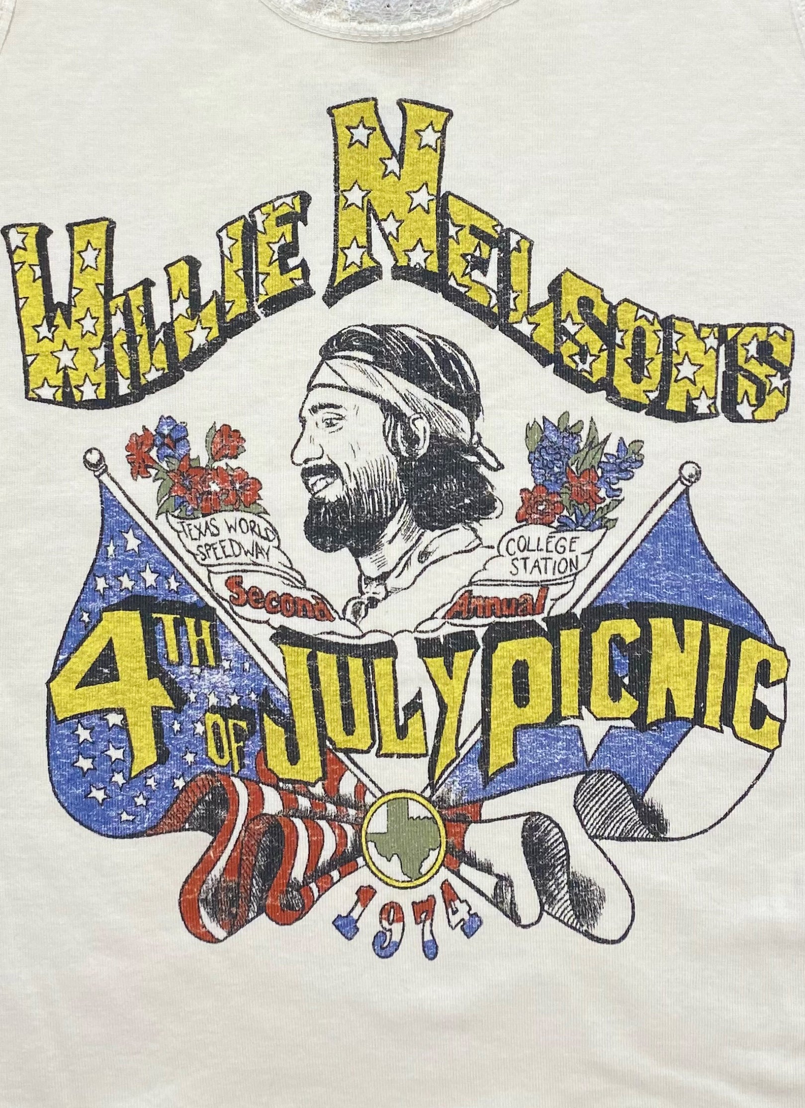 Willie Nelson 4th of July Picnic Lace Tank